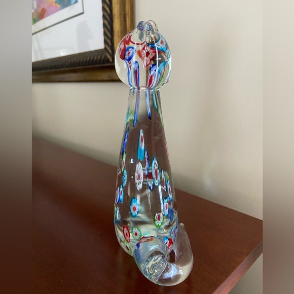Adorable Glass CAT with colorful Millefiori Statue Paperweight - Picture 5 of 8